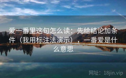 爱一番里这句怎么读：先给结论加条件（我用标注法演示），一番爱是什么意思