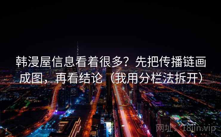 韩漫屋信息看着很多？先把传播链画成图，再看结论（我用分栏法拆开）